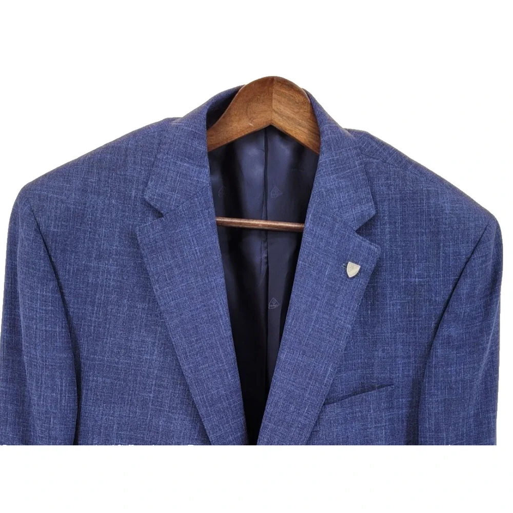 Daniel CREMIEUX Wool Silk Blend Blue Classic Sport Coat Jacket Blazer 48L NWT